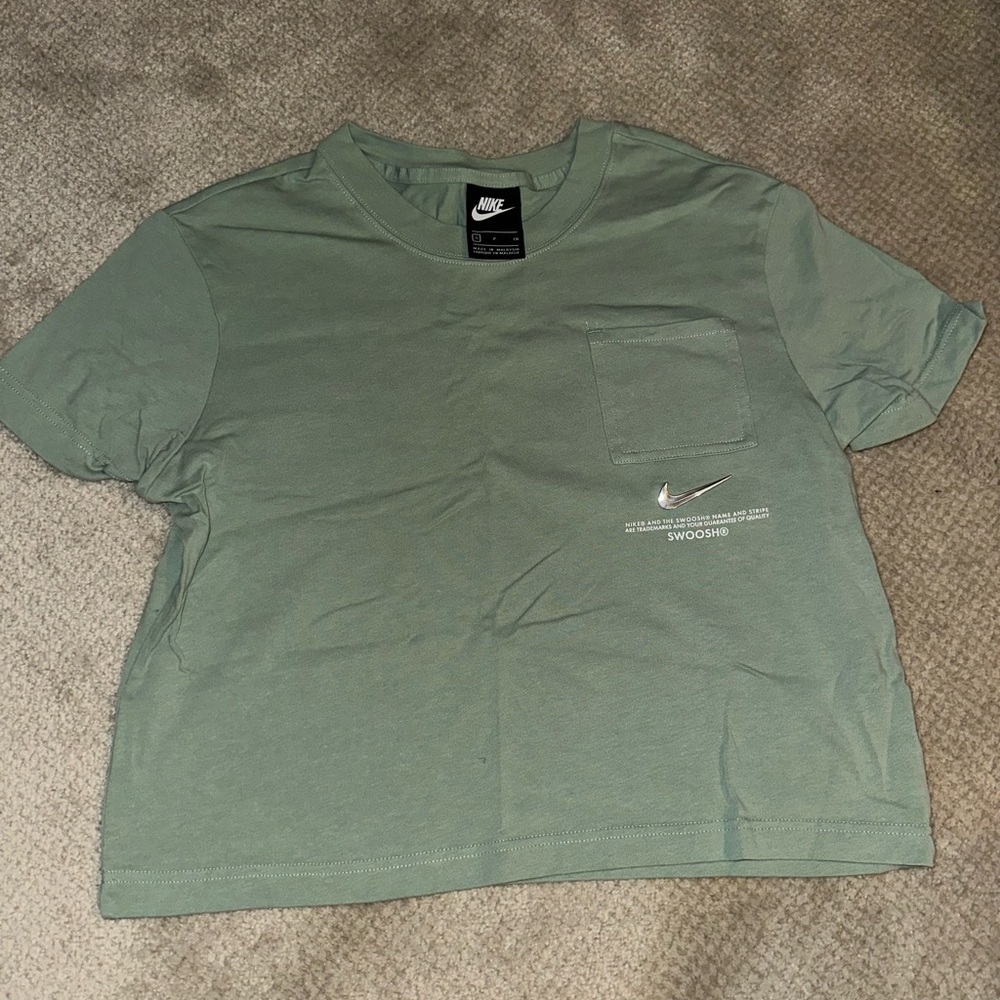 Nike Olive Tee with Silver Swoosh